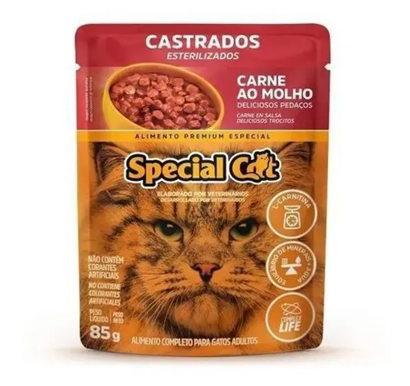 Sachê Special Cat Gatos Castrados Carne 85g